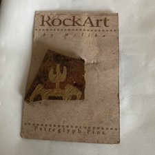 Rare Rock Art By Maliki Petroglyph Pins Cactus Rock Pin Signed Made In USA
