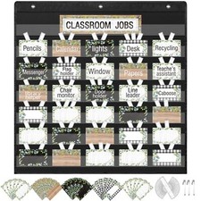 Class Jobs Pocket Chart Classroom Pocket Holder Daily Visual Schedule Pockets...