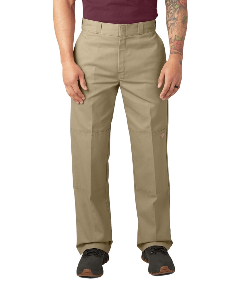 Dickies Men's Loose Fit Double Knee Work Pants in Khaki D85283KHK