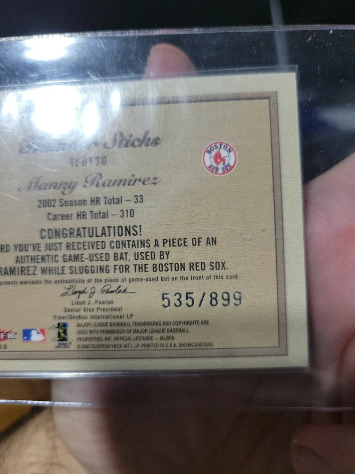 manny ramirez Game Used Bat /899 - Image 3 of 3
