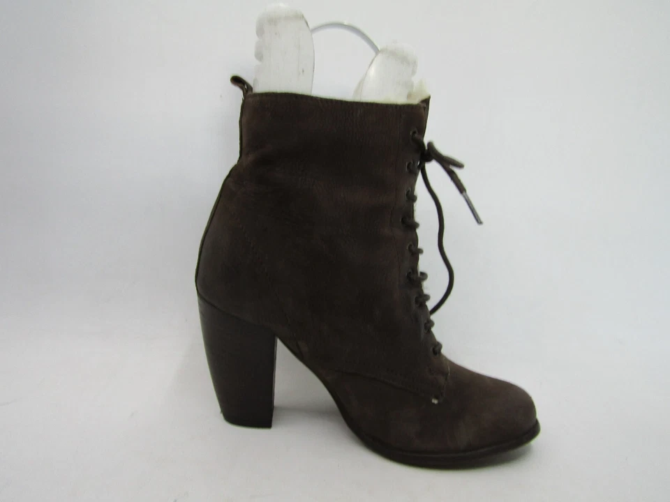 Boutique 9 Mujer Talla 5 M Marrón Cuero Cordones Tobillo Moda Botas Botín Foto 4 de 4