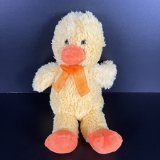 Dan Dee Plush Duck Chick Orange Bow Feet Shaggy Soft Easter 12  
