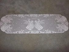 Lace Table Runner White  Angel Design  52 x 15