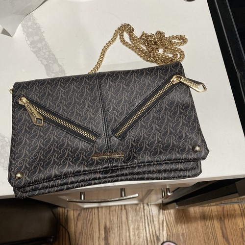 Rosetti Monedero Bolso de Hombro Marrón Negro Dorado Correa de Cadena Nuevo sin Etiquetas Envío Gratis Belleza
