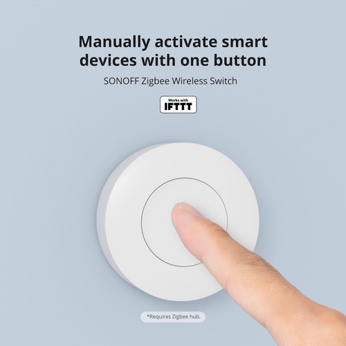 Interrupteur Zigbee SONOFF SNZB-01P, interrupteur intelligent Zigbee 3.0, interrupteur d'éclairage Zigbee bidirectionnel - Photo 2/14