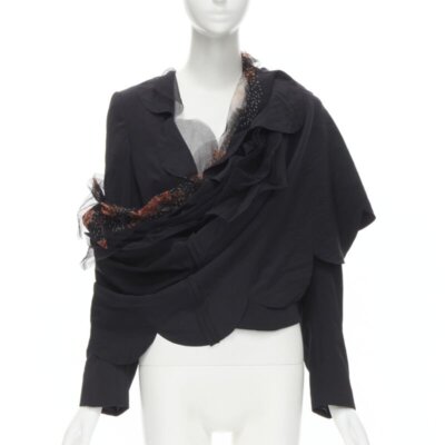 rare Runway COMME DES GARCONS 1995 black red rose tulle rare Runway COMME DES GARCONS 1995 black red rose tulle