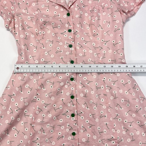 ModCloth Dress Womens size 10 Floral Fit And Flair %100 Cotton Feminine Tie Back - Picture 13 of 15