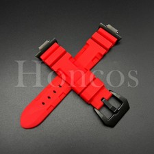 Replacement Red Submersible Rubber Watch Strap Fits Tissot PRX Buckle Adapter US