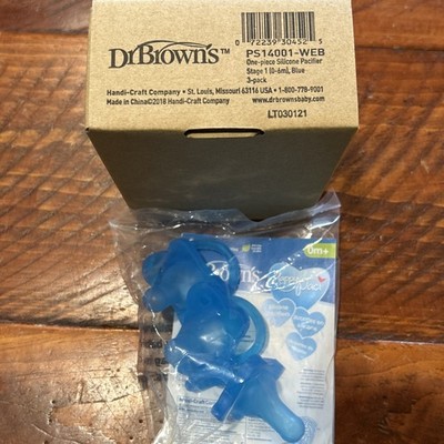 Dr. Brown s Happy Paci Silicone Pacifier 3-Pack Blue 0m+ PS14001-WEB LT030121