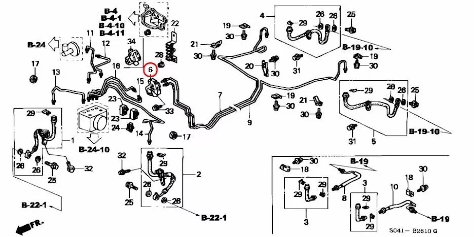 Válvula porcionadora de freno genuina Honda Acura Civic (tipo ABS) 46210-S04-852 OEM Foto 2 de 4