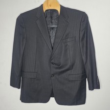Hickey Freeman Sport Coat Blazer Jacket Men 48 Reg Wool Gray Pinstripe