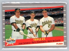 1989 Fleer #634 Triple A's (Jose Canseco / Terry Steinbach / Mark McGwire)