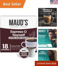 Sustainable Espresso Coffee Pods 18 Ct Dark Roast, Ideal for Keurig Machines