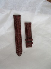 GENUINE leather watchstrap watch band strap 18mm BROWN croco grain