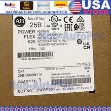 New Allen Bradley 25B-D043N114 AB 25BD043N114 PowerFlex 525 AC Drive US