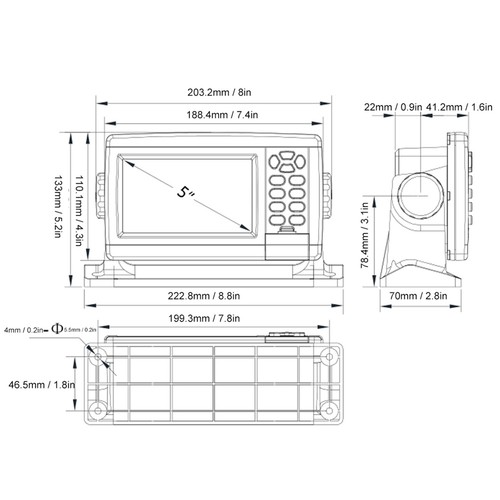 .5in Marine GPS Navigator AIS TFT LCD Screen LED Backlight IP65 Waterproof - Afbeelding 21 van 24
