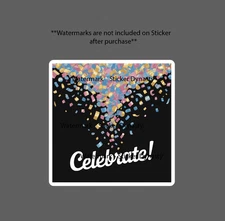 Celebrate Sticker Waterproof Decal Confetti Party Celebration Fun Gift NEW