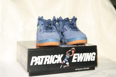 Patrick Ewing Mid Top Blue Gum Sole Basketball Sneakers Shoes