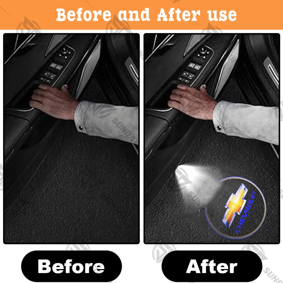 Projector emblem Ghost Courtesy Door Step LED Light Fit for Chevrolet Universal Foto 4 de 4
