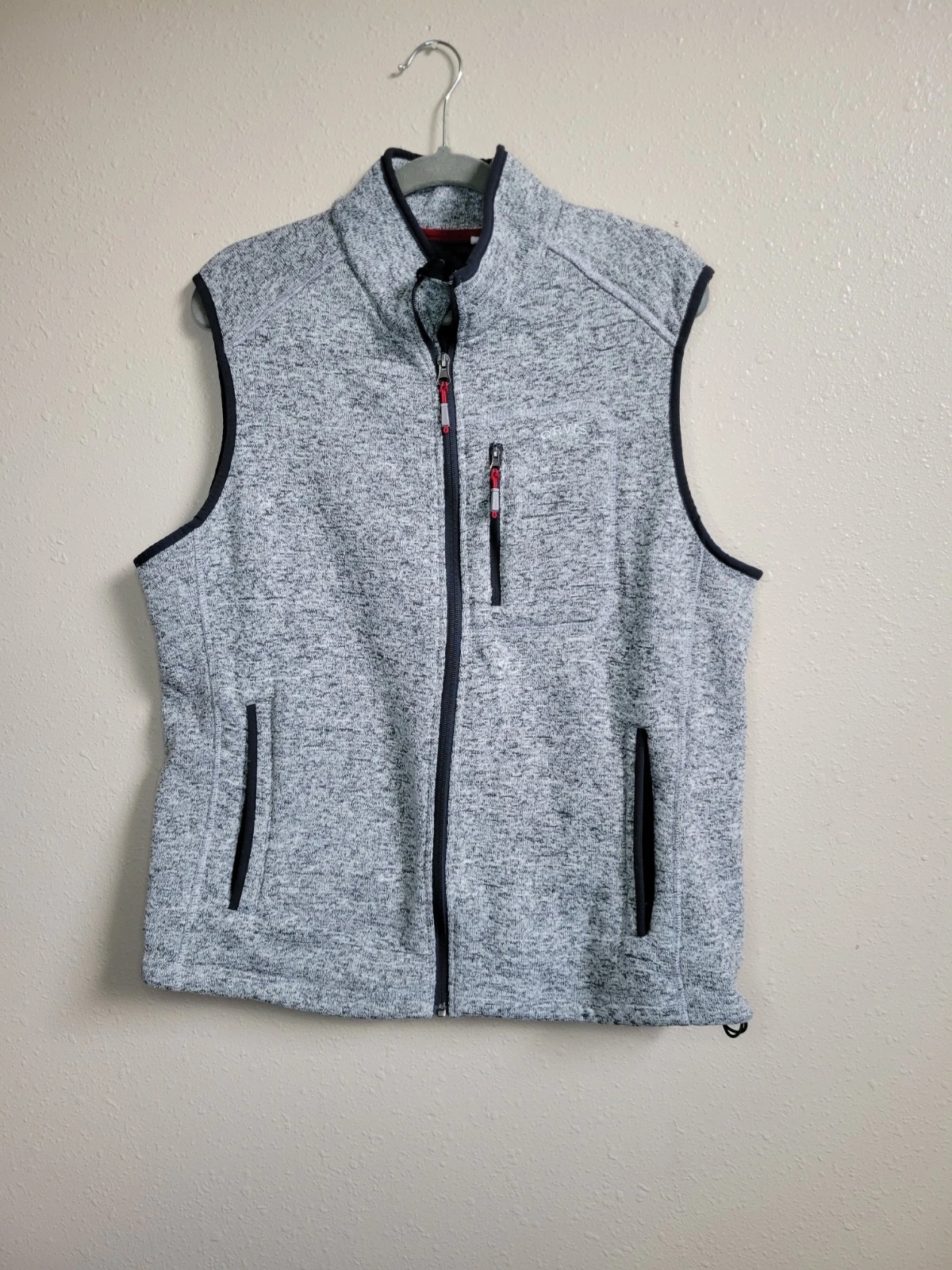 Orvis Mens Knit Vest Heather Gray Zip Pockets Hiking Fishing Outdoors XL