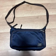 Navy nylon shoulder bag by Porter Yoshida Kaban Bag