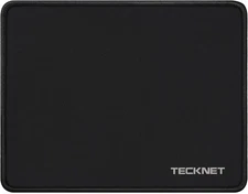 TECKNET Mouse Pad with Anti-fray Stitching, Waterproof Surface & Small, Black 