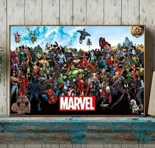 🎁 Marvel CANVAS PRINT WALL ART Christmas XMAS Gift APPROX 40x60cm Characters