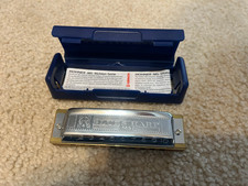 Hohner Blues harp 532/20 MS D M533036 harmonica 10-hole with case, Excellent