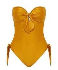 Zimmermann Acadian Scarf Tie One Piece  Mustard/Yellow, Removable Pads/Straps