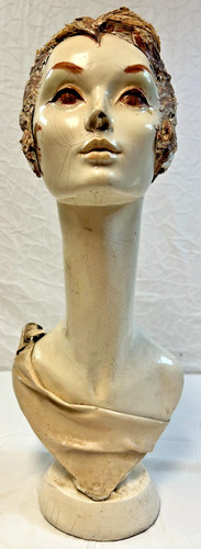 Vintage Art Deco Hat Bust Head Store Display Mannequin Flapper Female girl