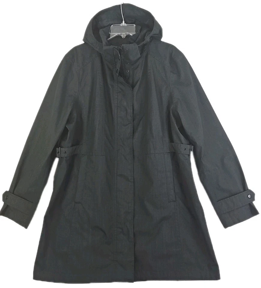 Kirkland подпись ~ женщина размер XL ~ черный Тренч с капюшоном. - Изображение 3 из 4
