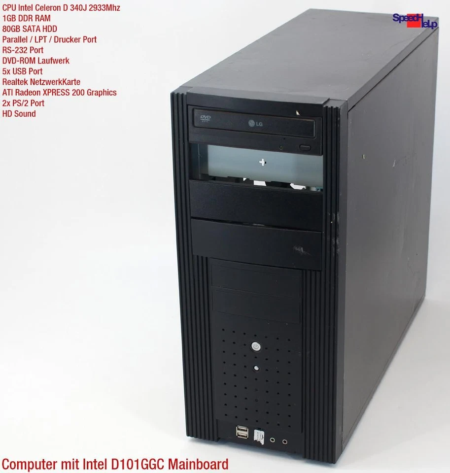 Computer Desktop Intel Board D101GGC Computer PC Parallel LPT Port Windows XP - Image 2 of 4