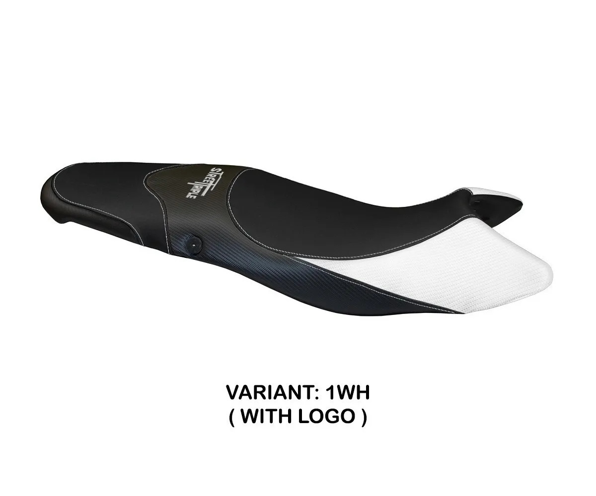Seat saddle cover Morris 1 White (WH) TPZ TRIUMPH STREET TRIPLE 2007 2012 16b