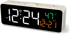 3-in-1 Digital Clocks for Living Room, Small  Compact Alarm Clock