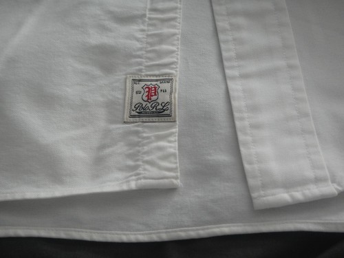 Camisa Polo Ralph Lauren Calavera y Huesos Bordada Abotonada Blanca Talla M - Imagen 7 de 8