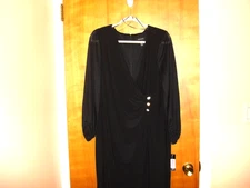 R&M Richards Black Cocktail Dress with Rhinestones Size 18