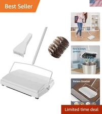 Lightweight Non-Electric Carpet Sweeper with Dual Roller Brush for Easy Cleaning