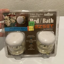Deluxe Porcelain Bed & Bath Elegant Locking Doorknob NIP EZSET RARE