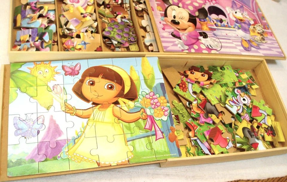 MELISSA & DOUG ABC искусства, MINNIE MOUSE и DORA 5-в-1 деревянные головоломки бокс-сеты - Изображение 4 из 4