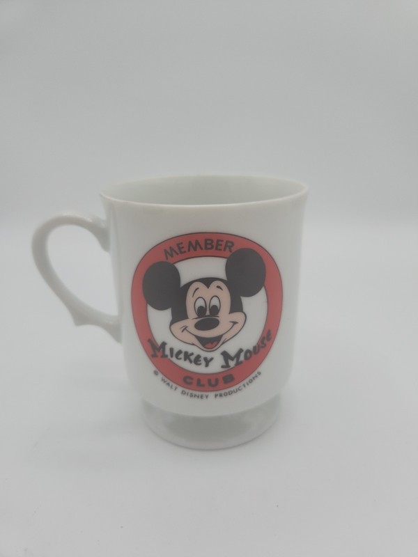 Vintage 1970s Mickey Mouse Club Member Ceramic Pedestal Mug Made In Japan