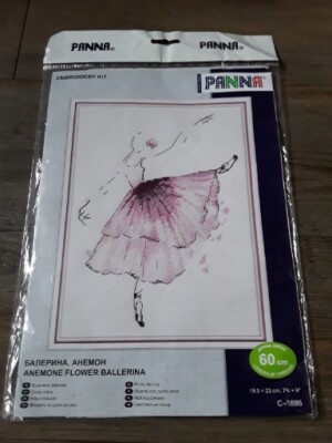 Panna gezählt Kreuzstich Set Anemone Blume Ballerina 20x23cm DIY Stickerei 