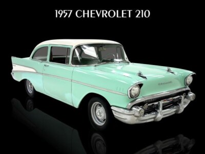 1957 Chevrolet 210 in Mint Green & White NEW METAL SIGN: 9x12'' Ships Free