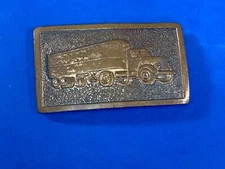 Semi Tractor Trailer Truck Driver Big Rig Vintage Hook-Fast Belt Buckle 