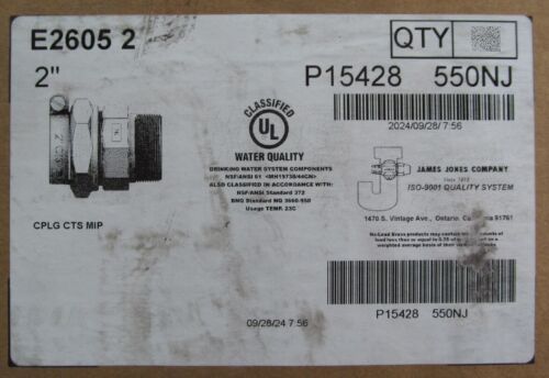 MEULLER/JONES E2605 2in x MIP CTS BRASS PACK JOINT STRAIGHT COMPRESSION COUPLING - Picture 3 of 3