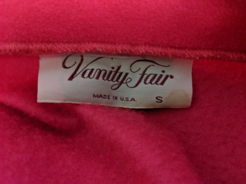 Vintage Vanity Fair Hot Pink Fuchsia Plush Belted Bath Robe House Coat Size S - Picture 10 of 10