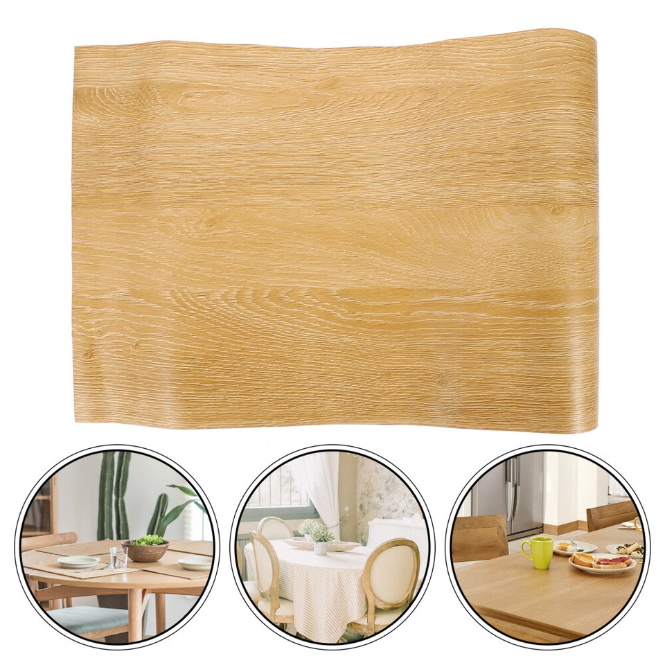 Wallpaper Kitchen Contact Decor for Home Furniture Wood Grain Film