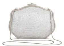 Judith Leiber Rhine Crystals Silver Minaudiè...