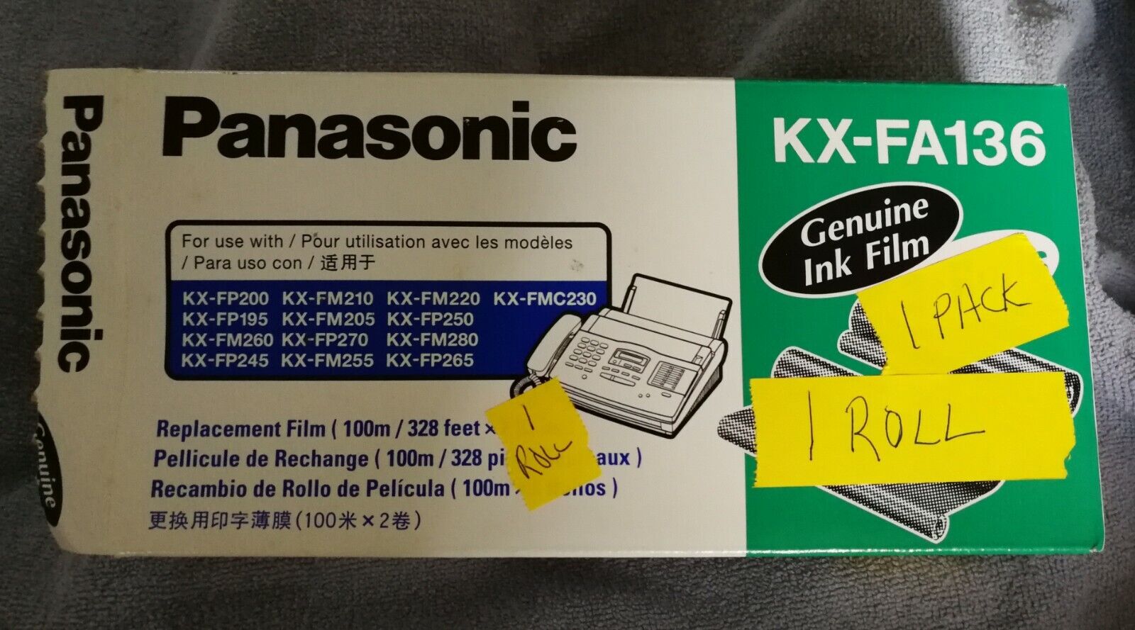 Single Roll Panasonic KX-FA136 FAX Replacement Film - Open Box -