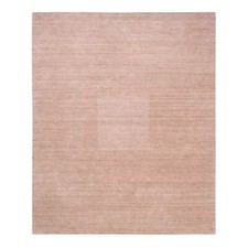 8'2"x10' Coral Pink Modern Design Hand Loomed Soft Velvety Plush Wool Rug R63489