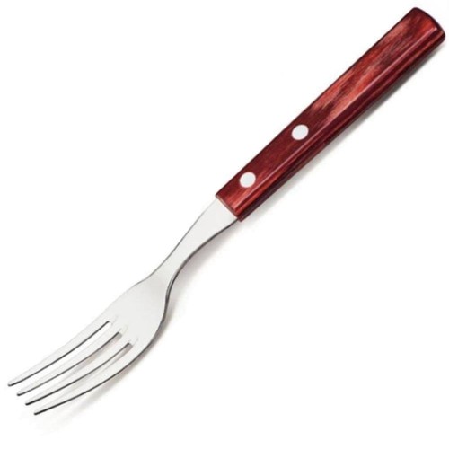 TRAMONTINA Forchette per Bistecca Pizza Set 6 pz.BBQ Cucina Tavolo Forchetta Manico Legno - Foto 12 di 19